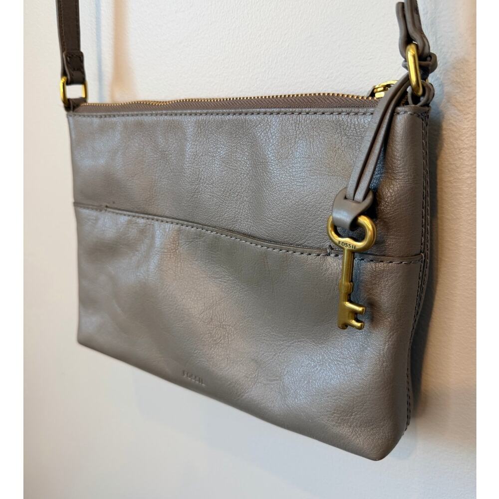 Fossil Fiona Small Crossbody Bag Leather Graystone Taupe ZB7266